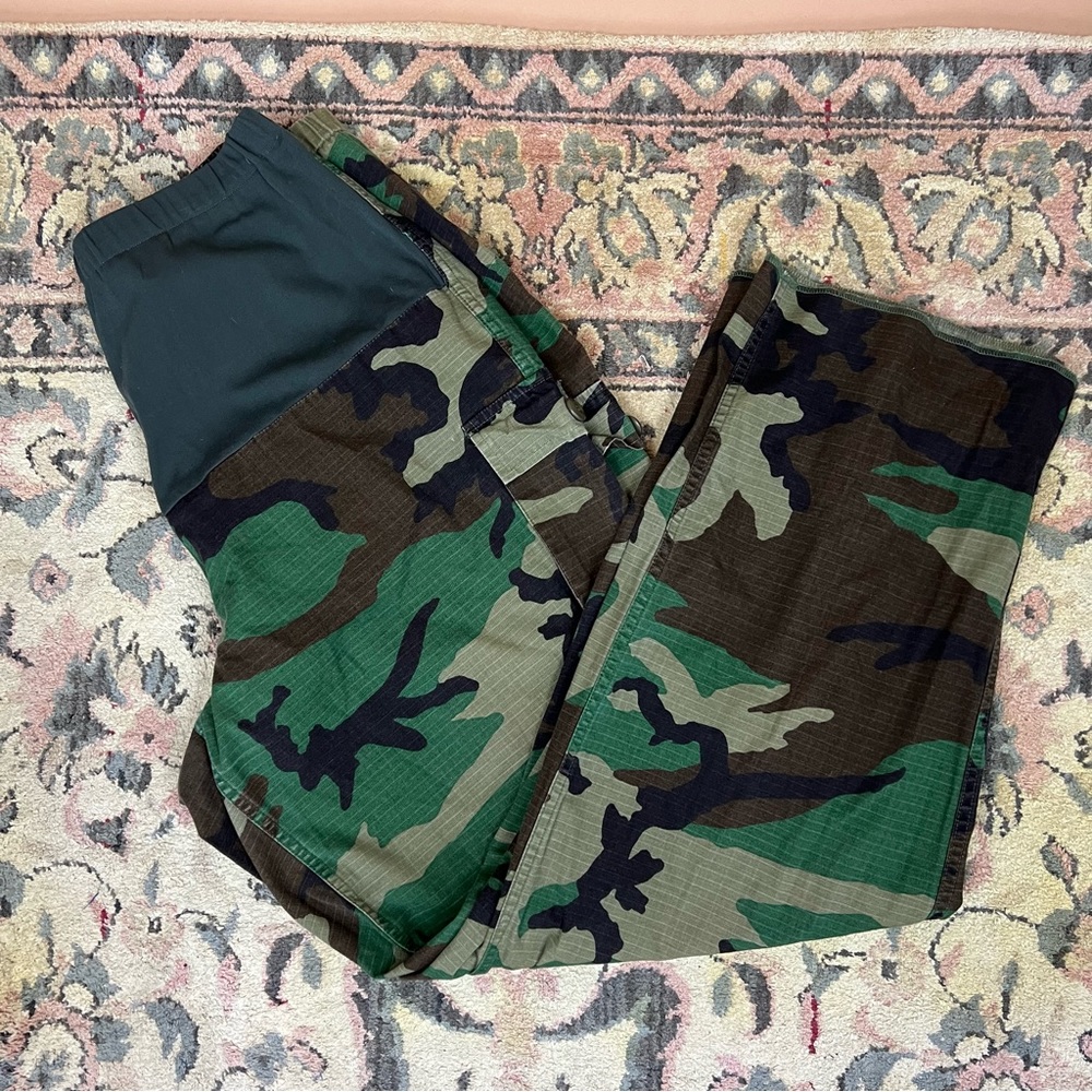 Vintage 1995 Military Issued Womens Maternity Woodland Camouflage Pants